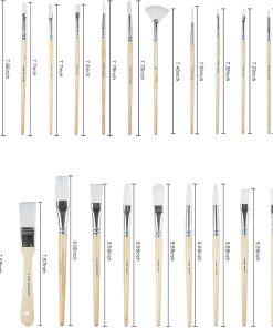 Alternative view of Paint Brushes Set of 24 Pieces Wooden Handles Brushes with Canvas Brush Case. Professional for Oil. Acrylic and Watercolor Painting