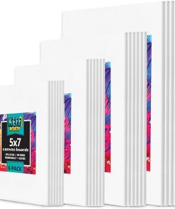 KEFF 24-Pack 𝗣𝗥𝗘𝗠𝗜𝗨𝗠 Canvas for Painting. 6 of 5x7. 8x10. 9x12.11x14 Painting Canvas Boards. Art Supplies for Adults & Kids - 100% Cotton Primed Canvases for Painting Acrylic. Oil. Watercolor